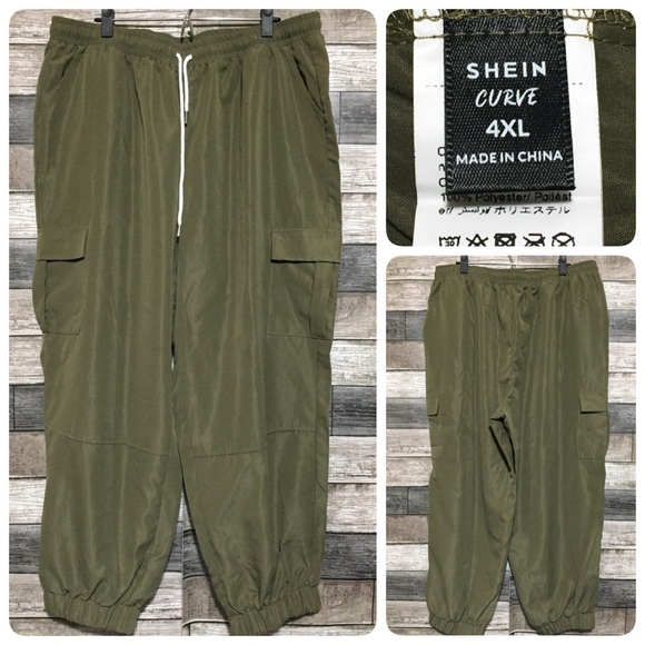 Shein Curve Cargo Jogger Pants Women’s 4XL Olive Green (Inseam 27) - Picture 1 of 9